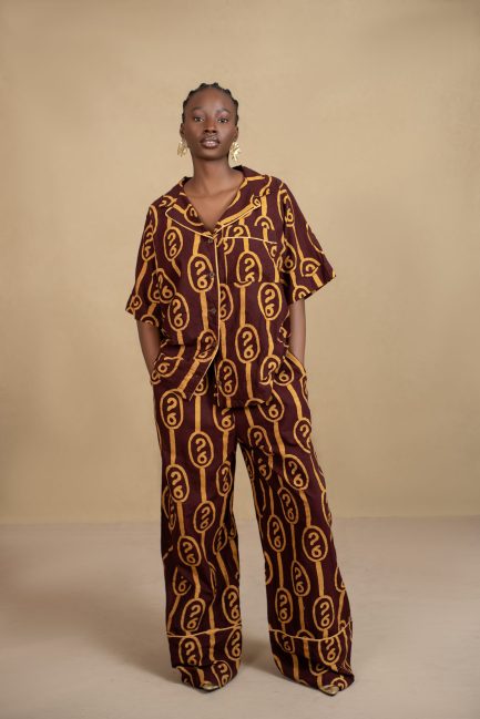 Logo Print Set in Burgundy