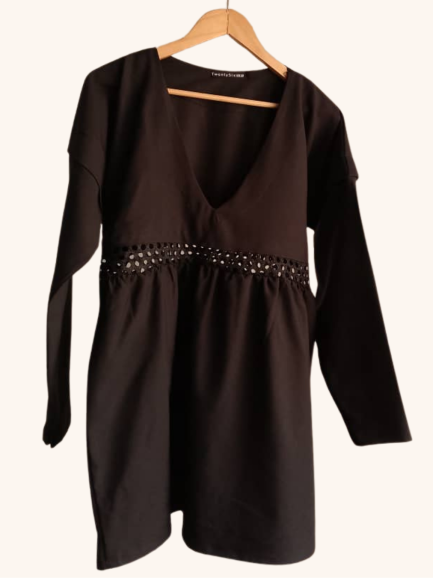 FREE - Black Longsleeve Mini Dress (UK 10)