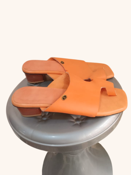 Orange low- Wedge Slippers (EU39-40)