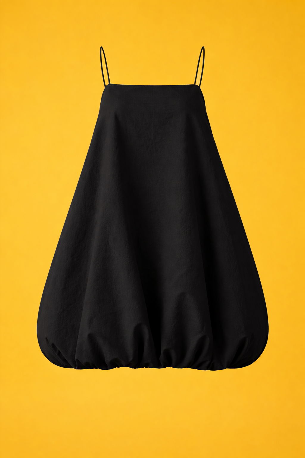Bulb Mini Dress in Black Cotton